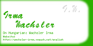 irma wachsler business card